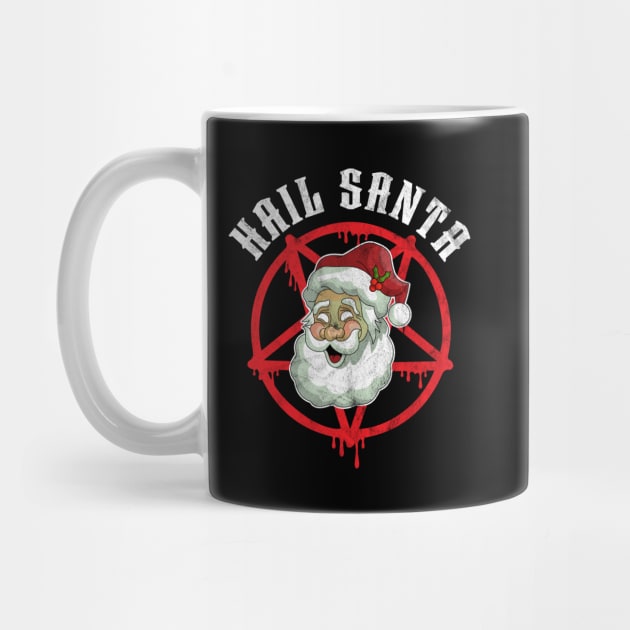 Hail Santa Claus Funny Christmas Metal by OrangeMonkeyArt